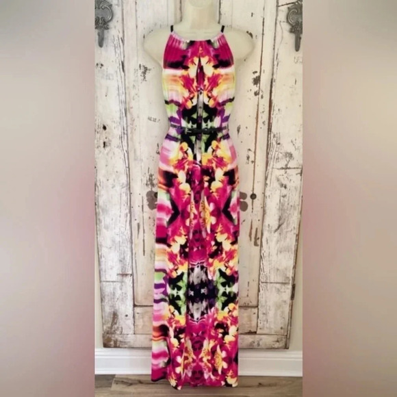Boston Proper Dresses & Skirts - Boston Proper Batik Halter Maxi Dress size 8 Floral Vacation Beach Travel Resort